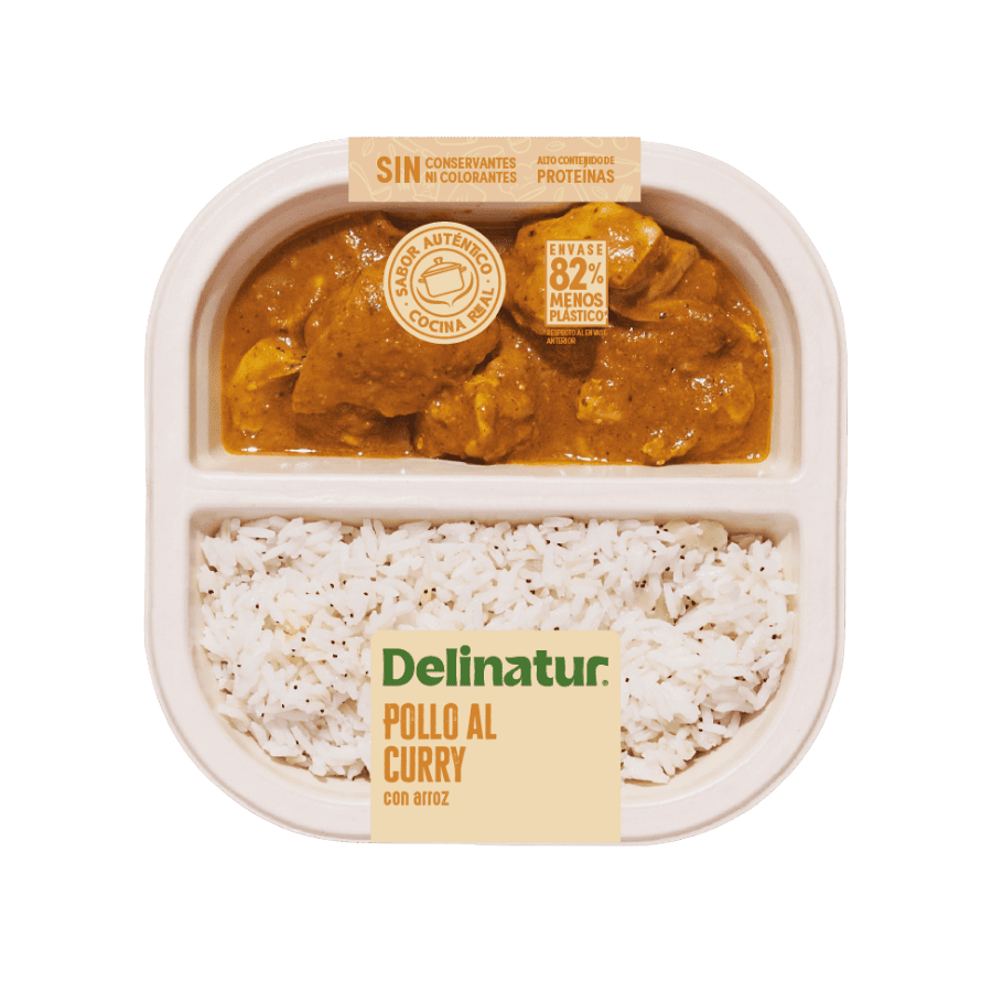plato listo para comer pollo al curry